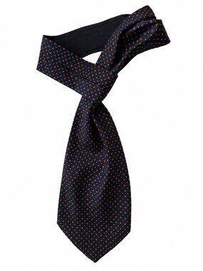 Navy Blue Argyle Silk Tie by GRAND JOUR Paris